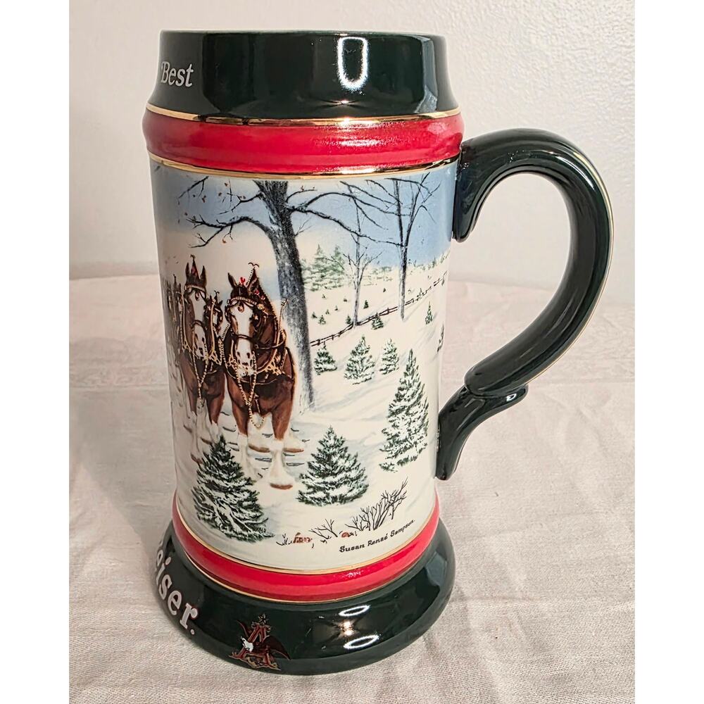 Vintage 1991 Budweiser Beer Stein The Season's Best by Susan Sampson